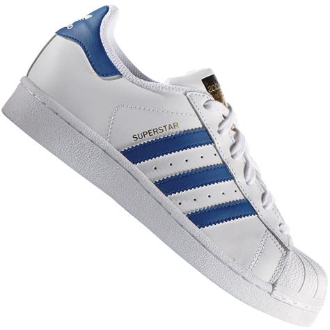 adidas superstar weiss blaue streifen|Adidas Superstar sneakers.